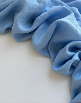 Лён Костюмный с Эффектом Мятости Baby Blue 